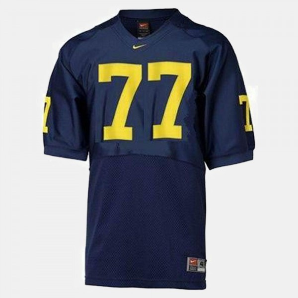 Michigan Wolverines #77 For Kids Jake Long Jersey Blue NCAA College Football